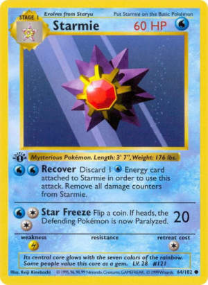 Starmie - Base Set (Shadowless) #64 Pokemon card