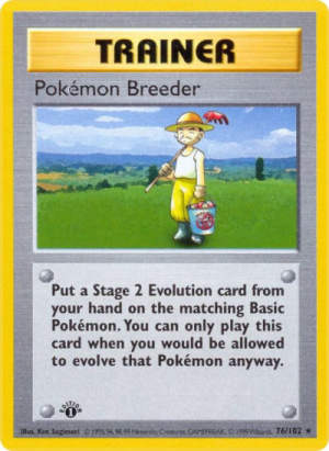 Pokemon Breeder - Base Set (Shadowless) #76 Pokemon card