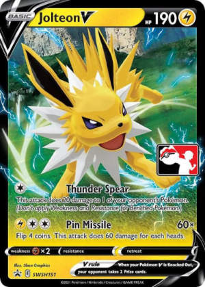 Jolteon V - Prize Pack Series Cards #SWSH151 Pokemon card